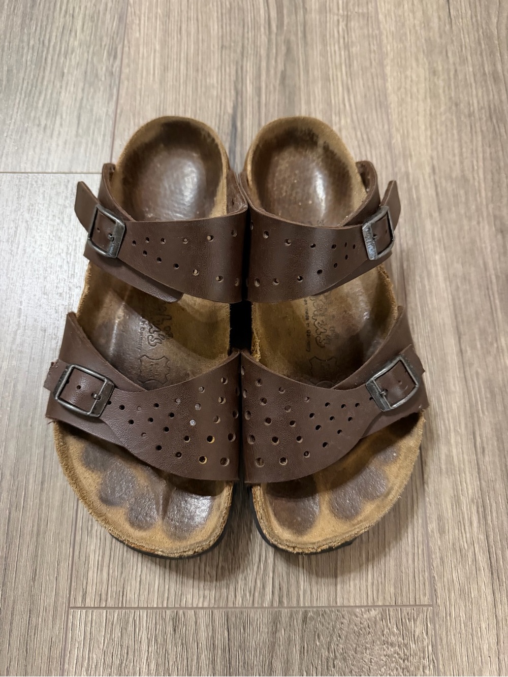 Birks by Birkenstock Double-Strap Adjustable Brown Sandals